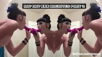 Alternative Girl Fucks And Sucks Dildo In The Bathroom