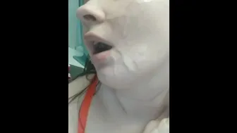 Licking Fresh Cum From My Face - He Cum All Over My Face And I Gonna Eat It All Now From My Pretty