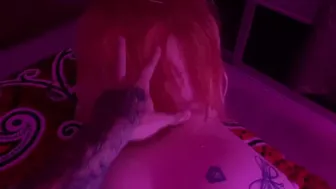 Sexy Tattoed Redhead Smokes Weed, Sucks Dick And Gets Fucked After Bath