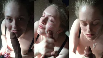 College Bbw Churns Out Thick Cum All Over Her Cheek