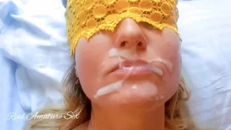 She Happily Keeping Cum On Her Face! Cum Slut