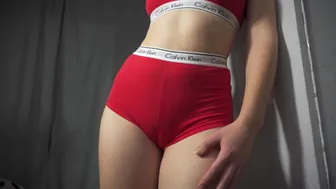 Girl In Sports Panties Teasing Her Sexy Cameltoe 4K