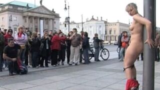 Naked Blonde Public Disgrace And Blowjob In Front Of Strangers Xxx Porn Video