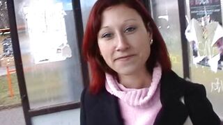 Czech Redhead Girl Walking Naked On The Streets Then Gets Fucked And Paid For It