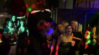 Brunette Chick Gives Blowjob In The Club