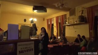 Czech Brunette Thottie Giving Satisfaction To Older Guy In The Bar