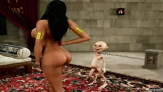 Midget Gollum Fucks A Tanned Concubine With Big Boobs