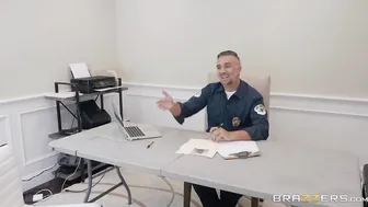 Cop Fucks Mature Victim With Fake Tits In Police Station