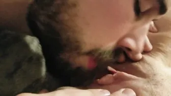 A Guy With A Beard Licks The Clitoris And Labia Close-Up