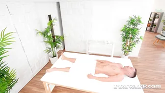 Masseuse Safira Yakkuza Gives Client Alberto Blanco A Cock Massage Before Anal