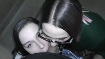 Two Girls Sucking On One Cock