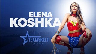 Elena Koshka - A Night With Wonder Woman (Blowjob, Brunette, Natural Tits, Russian, Hardcore. All Sex)