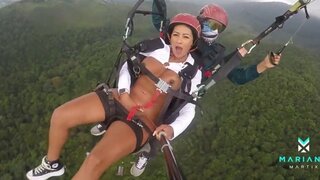 Crazy Pussy Masturbation During A Parachute Flight