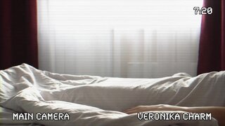 Sexy Brunette Get Big Cum On Her Red Dress And Pussy, Sex In Hotel Veronika Charm 1080P