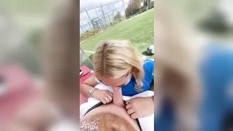 Nobody Can Do What This Blonde Can With A Hard Cock In Public