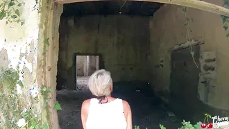 The Abandoned Building Is The Best Place For The Blonde Pawg To Go Ass To Mouth