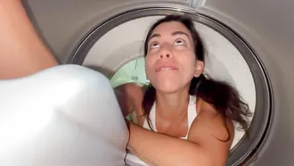 Watch This Hot Latina Moan While Getting Off In The Laundry Room