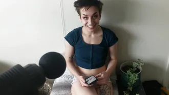 Eelet Tries Out A New Thing During Her Sensual Massage: Moaning, Gagging, And Taking A Vibrator From Behind