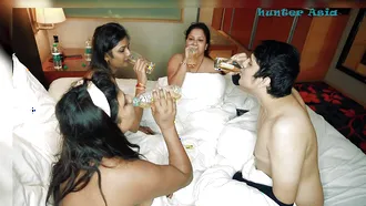 Hunter Asia Goes Wild With Three Indian Babes In A Steamy Hotel Gangbang Party