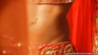 Bollywood Woman In Red Dress For Seduction And Arousing