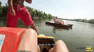 Hunt4K. Hunter Meets Couple At The Lake And Pays Man To Fuck His Girl