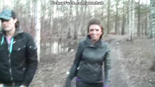 Titted Brunette Fuck In The Woods