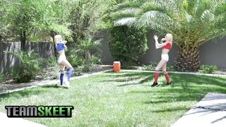 Stepsiblings - Athletic Stepsisters Get Curious With Coach's Cock