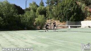 Busty Cougar Is Picked Up At The Tennis Club And Double Teamed