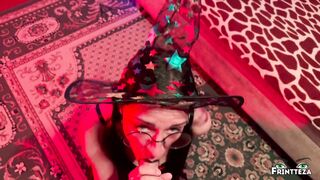 Cute Horny Halloween Witch Gets Deepthroat And Anal Creampie