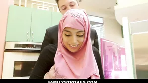 Familystrokes - Busty Chick Rides Fat Cock In Hijab