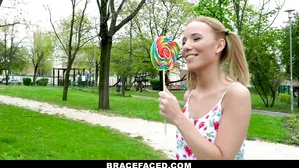 Bracefaced - Pretty Bracefaced Girl Sucks A Big Dick