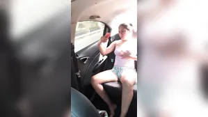 Beautiful Mona Films Her Body, Tits, Touches Her Pussy In The Uber And Sends The Video To Her Stepbr