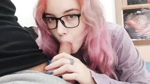 Sucks Cock Before School / Nerd Girl Blowjob