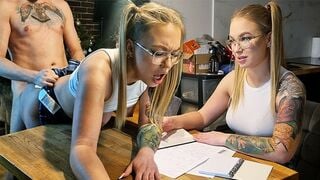 Blonde Student Gets A Facial Instead Of Help For Exams