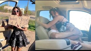 Hot Hitchhiker With No Panties: 'Will Ride 4 A Ride