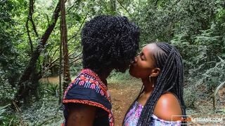 Public Walk In Park, Private African Lesbian Dildo Fuck