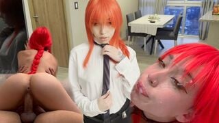 Makima Wants To Be Dominated. Makes Him Cum 2 Times - (Cosplay, Sloppy Blowjob, Cowgirl) - Mewslut