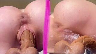 Step Sister Squirts Multiple Times Fantasizing Step Brothers Huge Cock