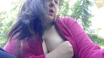 We Smoke A Cigarette Together In A Public Garden While I Show You My Big Boobs