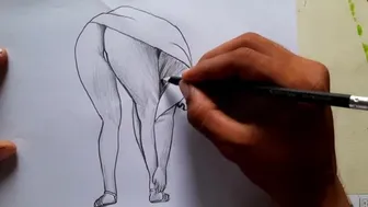 Sexy Female Figure. 4× Speed Drawing