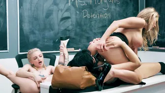 Busty Teacher Strapon Fucks Her Students