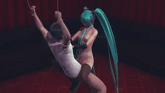 Miku Rides A Bound Guy's Cock