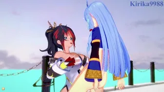 Kaguya Nanbu And Suzuka-Hime Have Intense Futanari Sex - Srw Og Saga: Endless Frontier Hentai