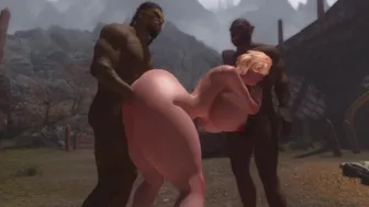 Juicy Curvy Milf Babe Gets Fucked By Two Big Muscle Orcs Double Penetration