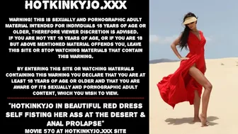 Hotkinkyjo In Beautiful Red Dress Self Fisting Her Ass At The Desert & Anal Prolapse