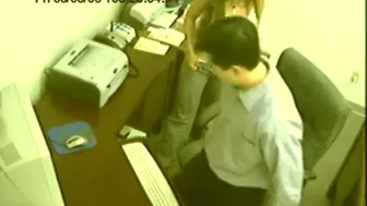 A Guy With Her Co Worker Masturbating Him