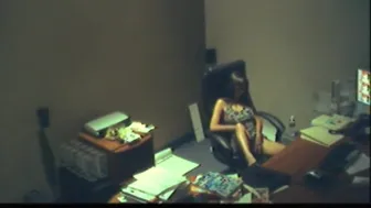 Horny Slut Masturbating In Office