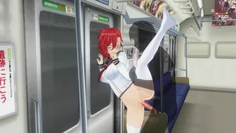 3D Hentai Schoolgirl Fucked Against The Wall In The Night Subway Car