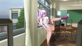 3D Hentai Schoolgirl Fucked At The Window In The Classroom