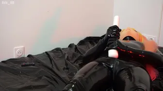 Latex Kigurumi Have Fun With Her Vibrator